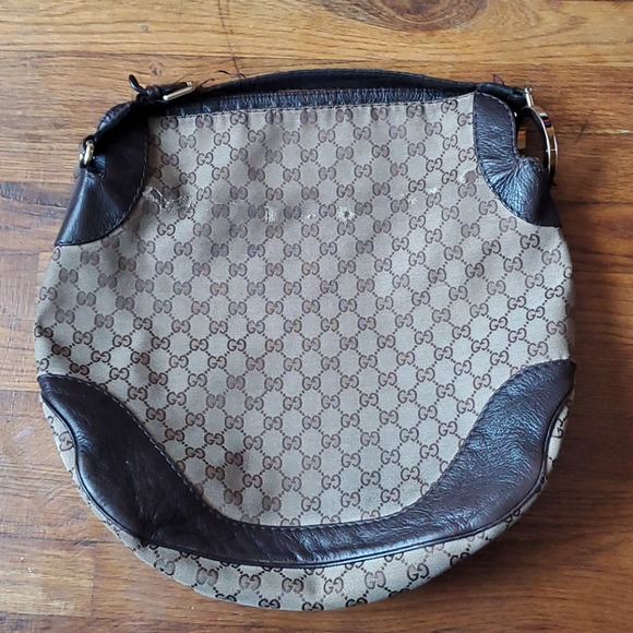 Gucci Canvas Hobo Large Bag in Brown/Beige - Picture 2 of 13